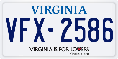 VA license plate VFX2586