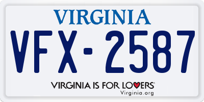 VA license plate VFX2587
