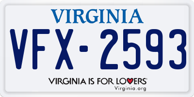 VA license plate VFX2593