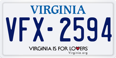 VA license plate VFX2594