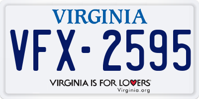VA license plate VFX2595
