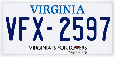 VA license plate VFX2597