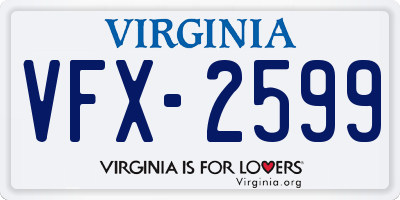 VA license plate VFX2599