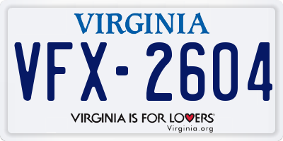 VA license plate VFX2604