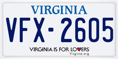 VA license plate VFX2605