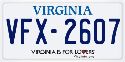VA license plate VFX2607