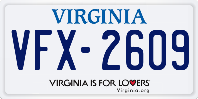 VA license plate VFX2609
