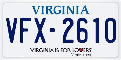 VA license plate VFX2610