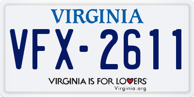 VA license plate VFX2611