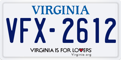 VA license plate VFX2612