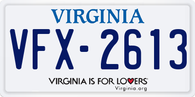 VA license plate VFX2613