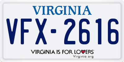 VA license plate VFX2616