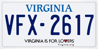 VA license plate VFX2617