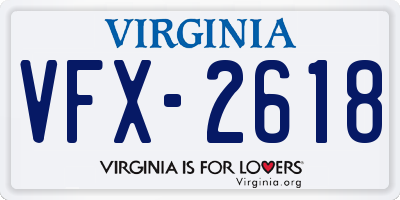 VA license plate VFX2618