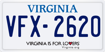 VA license plate VFX2620