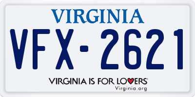 VA license plate VFX2621