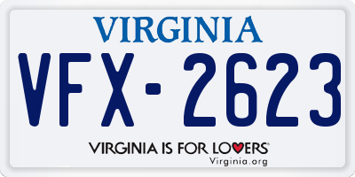 VA license plate VFX2623