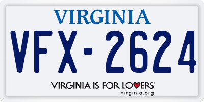 VA license plate VFX2624