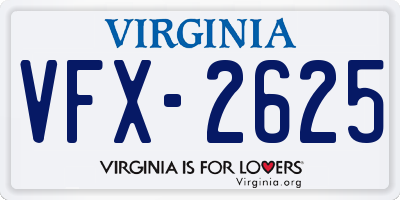 VA license plate VFX2625