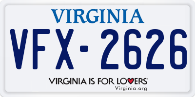VA license plate VFX2626