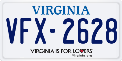 VA license plate VFX2628