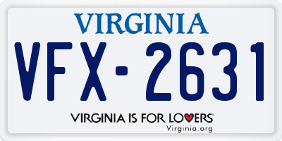 VA license plate VFX2631