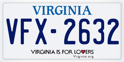 VA license plate VFX2632