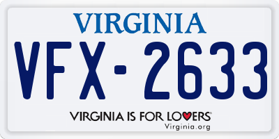 VA license plate VFX2633
