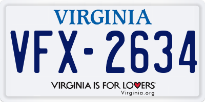 VA license plate VFX2634
