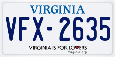 VA license plate VFX2635