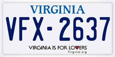 VA license plate VFX2637
