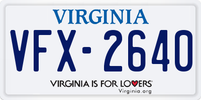 VA license plate VFX2640