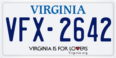 VA license plate VFX2642