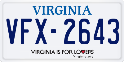 VA license plate VFX2643