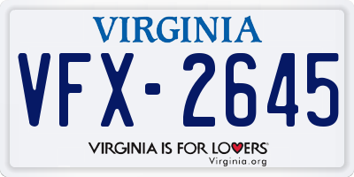VA license plate VFX2645