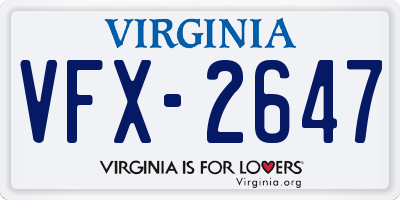 VA license plate VFX2647
