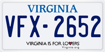 VA license plate VFX2652