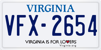 VA license plate VFX2654