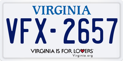 VA license plate VFX2657