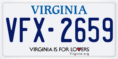 VA license plate VFX2659