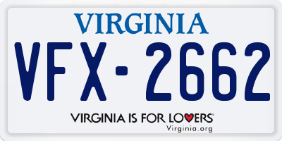 VA license plate VFX2662