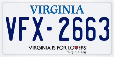 VA license plate VFX2663