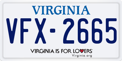 VA license plate VFX2665