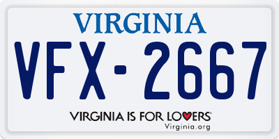 VA license plate VFX2667