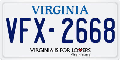 VA license plate VFX2668