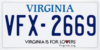 VA license plate VFX2669