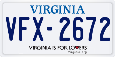 VA license plate VFX2672