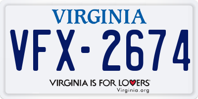 VA license plate VFX2674