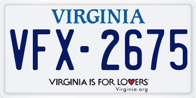 VA license plate VFX2675