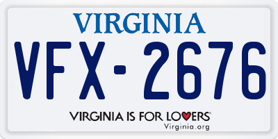 VA license plate VFX2676
